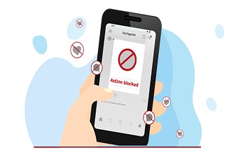 آیکون تکنیک‌هایی برای رفع اکشن بلاک در اینستاگرام  
	